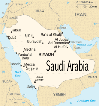 Map of Saudi Arabia